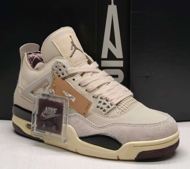 Women Air Jordan 4 Cement Fossil Stone